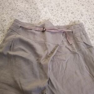 Oxmo 100% Linen pants in Light Gray with an original triangular front Xl